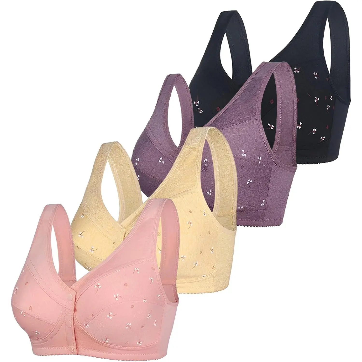 Womens Daisy Bra Front Closure Sports Bras Beauty Back Full Coverage Comfor Easy Close Bra Front Buckle Corset