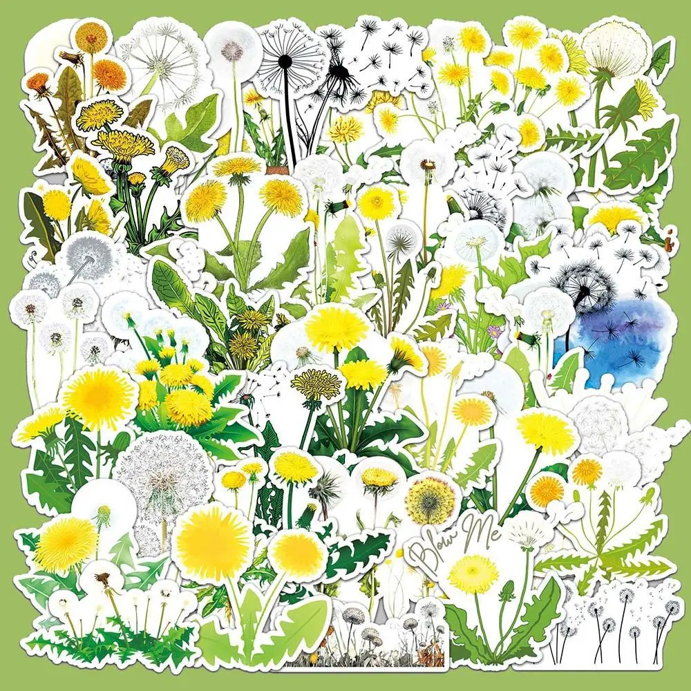 Dandelion Series Sticker, 50pcs/set Waterproof Decorative Sticker, DIY Creative Sticker for Phone Case, Laptop, Notebook, Helmet, Skateboard