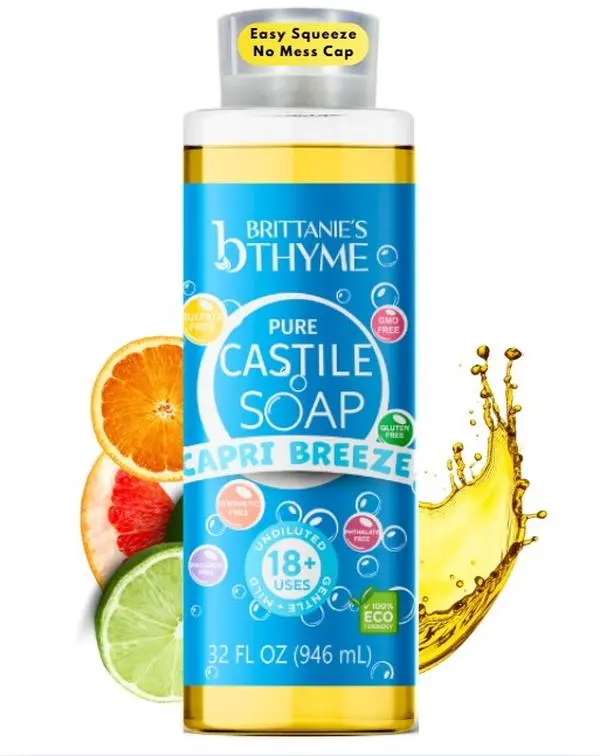 Brittanie’s  Capri Breeze (Volcano Scent) Castile Soap All-Natural Multi-Use Cleanser | Face, Body, Hair & Home | Plant-Based, Deep Cleaning, Refreshing Tropical Glow | Family Made, Small Batch, USA Crafted