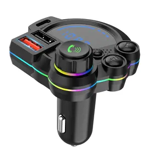 Car Bluetooth 5.3 FM Transmitter PD20W QC3.0 Fast Charger Lossless Audio MP3 Player with RGB Ambient Light