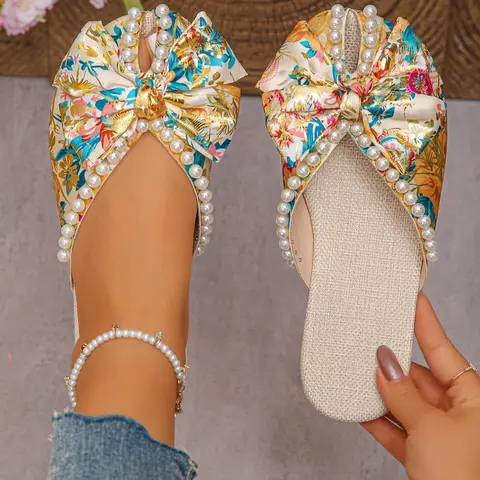 Women's Fashionable Ditsy Floral Pattern Slides, Cute Comfortable Flat Slippers for Daily Wear, Casual Versatile Slippers for Women & Girls, Walking Shoes