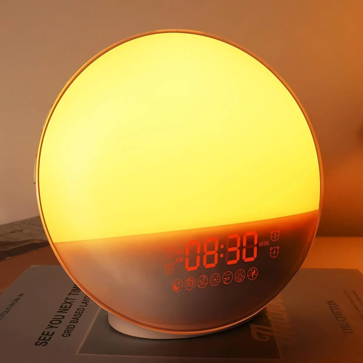 Dekala Sunrise Alarm Clock for Heavy Sleepers, Wake Up Light with Sunrise Simulation, Dual Alarms & Natural Sounds,FM Radio, Night Light for Bedroom sunrise alarm