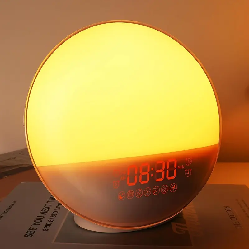 Dekala Sunrise Alarm Clock for Heavy Sleepers, Wake Up Light with Sunrise Simulation, Dual Alarms & Natural Sounds,FM Radio, Night Light for Bedroom sunrise alarm