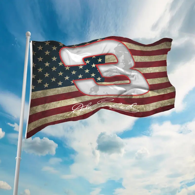 Dale Earnhardt Jr Race Car Champion 3x5 Flag, Outdoor Durable Polyester American Flag with Bold Design, Patriotic Home Decor for Bedroom & Living Room, Room Decor Banner, Decoration Banners