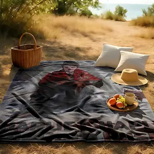 1 piece Charlie Chaplin "The Gold Rush" Movie Poster themed flannel blanket - All-season flannel blanket, suitable for sofas and beds, super soft and comfortable, modern design, digitally printed pattern, 100% polyester material, machine washable