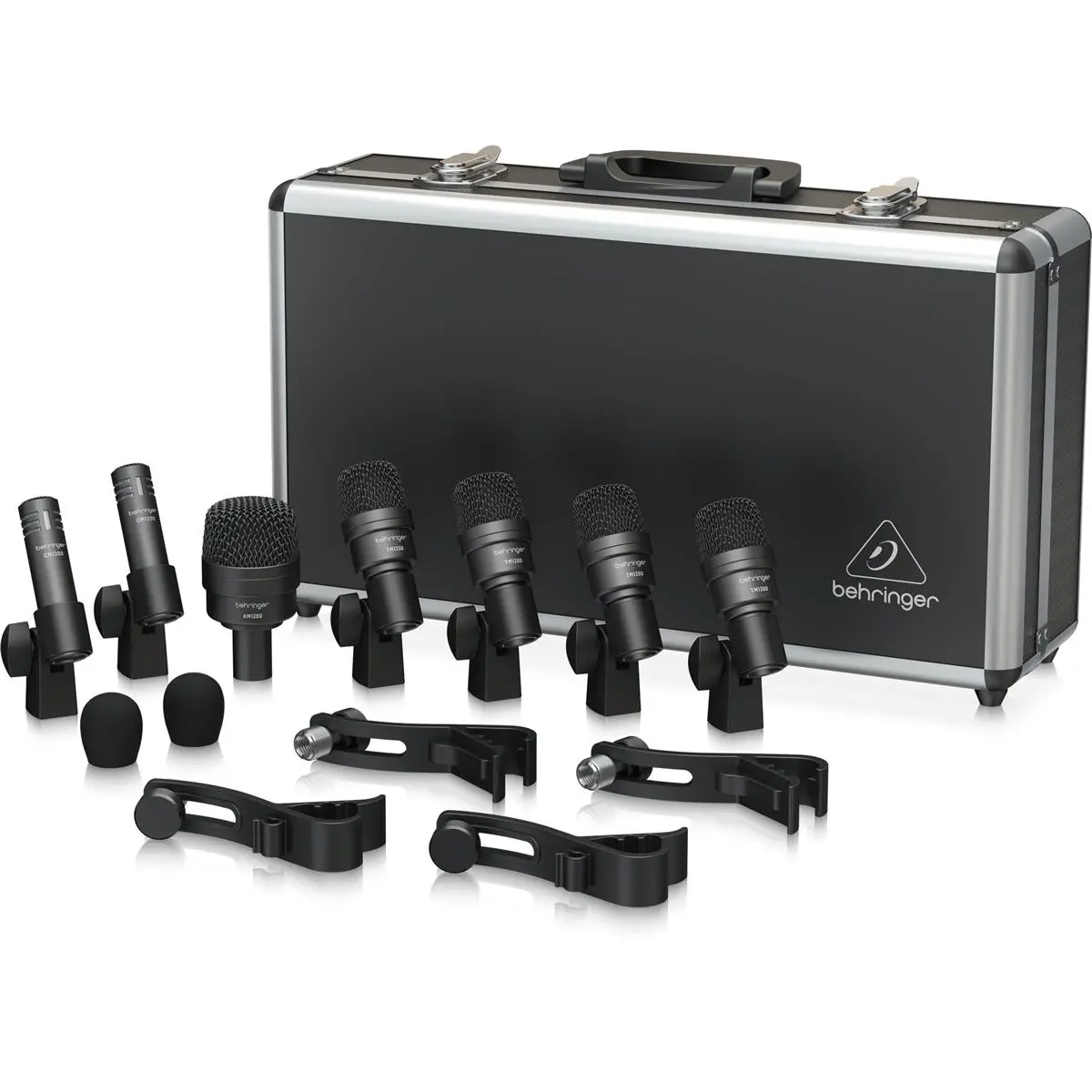 Behringer 7-Piece Drum Microphone Set for Studio and Live Applications with 2x XLR Cable