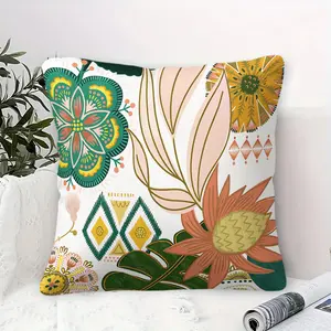 Bohemian-Style Floral Throw Pillow, Includes Pillow Insert, Made of Soft Microfiber, Perfect for Sofas, Bedrooms, Living Rooms, and Dorm Rooms to Create a Cozy Atmosphere—Also a Thoughtful Gift Option