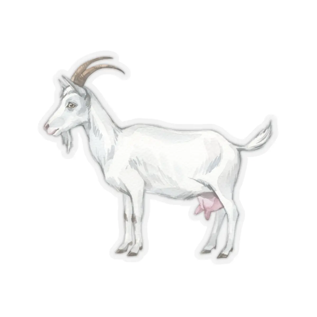 Nanny Goat Sticker Christian Gift Scrapbooking Decoration Crafting Collection Aesthetic Watercolor Goat Farmcore Farm Animal Vinyl Sticker