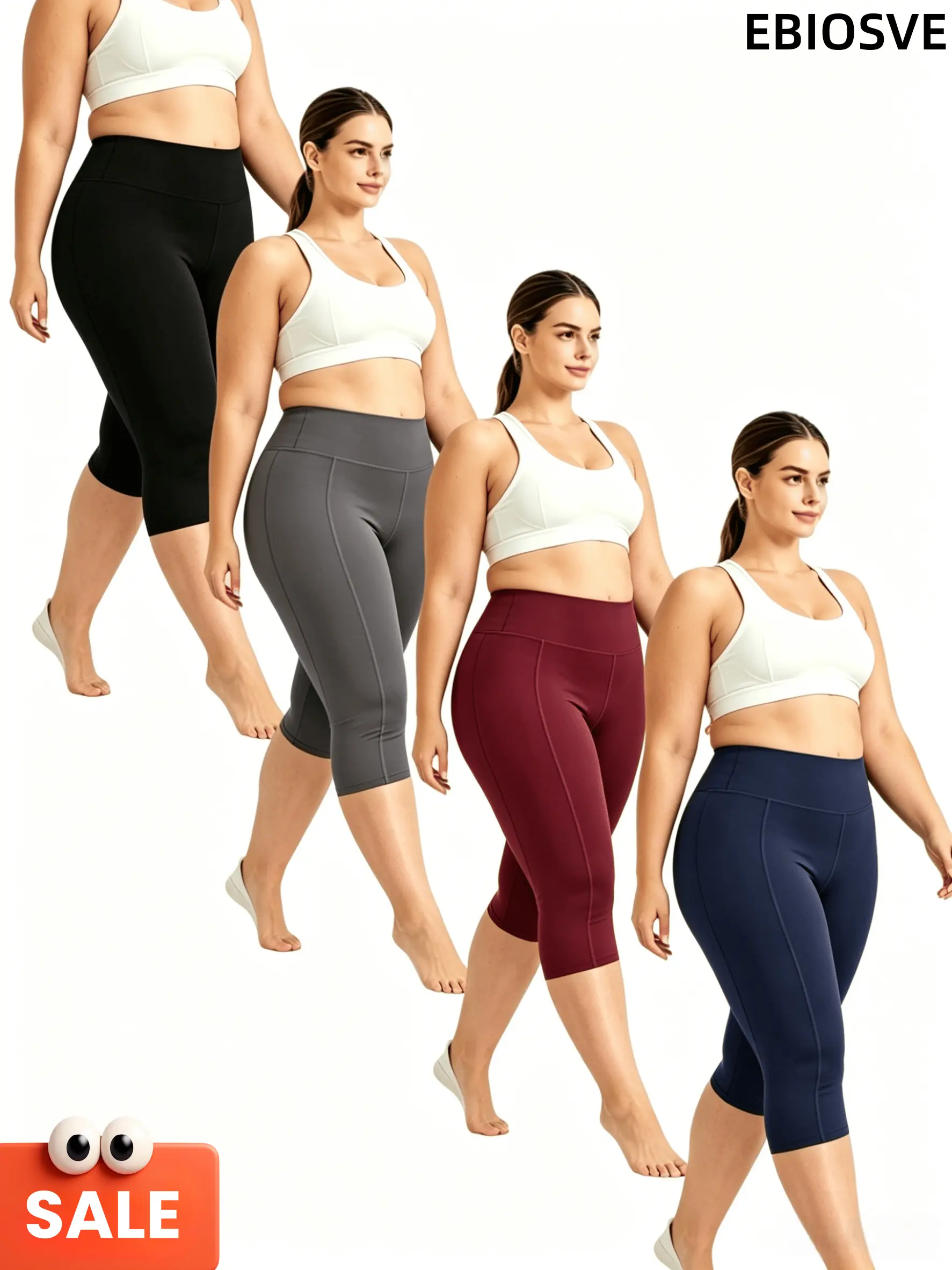 4 Packs Women High Waisted 7 Inch Shorts with Pockets Soft Stretch Yoga Running Shorts, Biker Shorts with Pockets for Women - High Waist Spandex, Capri Leggings for Women with Pockets High Waisted Compression Yoga Pants Workout activewear exercise gym