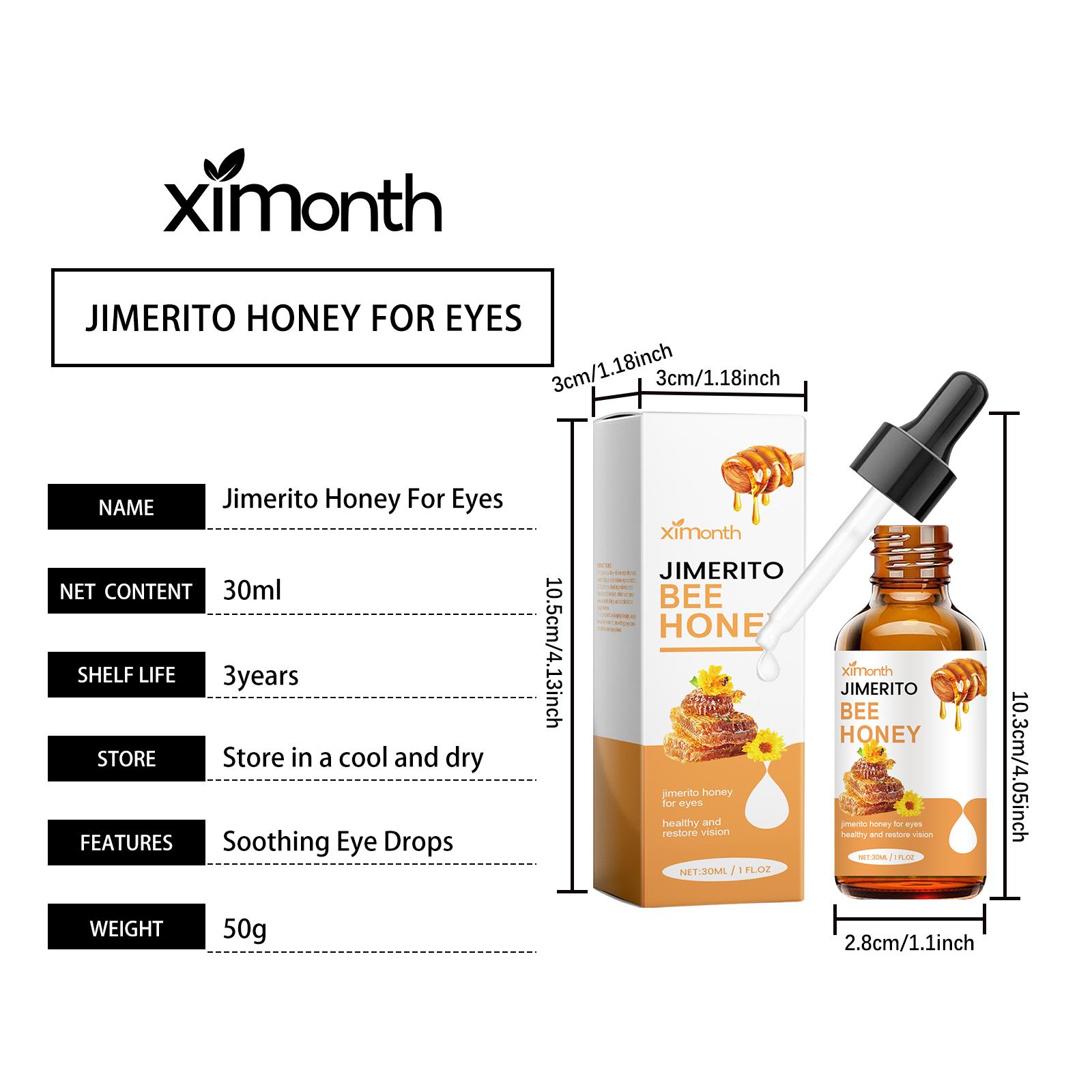 Jimerito Honey For Eyes [Ximonth] Perfect for dry eyes, eye floaters, and sticky eye build-up. This fast-acting daily eye care solution helps soothe dryness, refresh tired eyes, and nourish the delicate eye area| honey eye serum