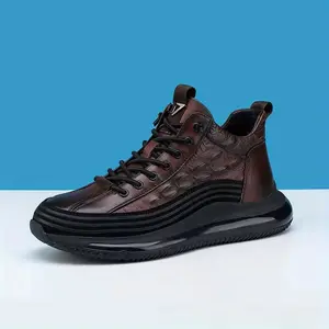 UYCEKK Mens shoes fashionable textured thick-soled high-top shoes, lightweight and large-sized designs, European and American Men's shoe styles, suitable for various scenarios such as daily outings, formal wear, and casual outings