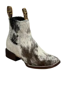 A&A, MENS BOOTS, ESTILO CHICAGO, BOTIN 100% ORIGINAL PELO DE VACA, SUELA DE CUERO, HORMA BULLDOG, EL DISENO DEL PELO Y EL COLOR VARIA DE UN PAR A OTRO