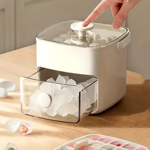 Ice Maker Tray, Ice Cube Tray, Ice Cube Mold, Ice Molds, Easy Slide, Dual Layer Food Grade Plastic Storage Tray, Ideal for Refrigerator, Perfect for Whiskey and Cocktails, Kitchen Essential Tool
