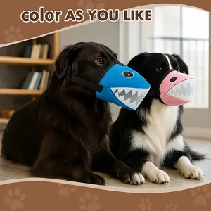 Cartoon Shark Dog Muzzle, Breathable Anti-Bite Pet Harness, Training Gear, Training Aid, Adjustable Solid Skin-Friendly Design, Ideal for Golden Retrievers & Labradors