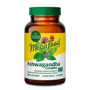 MegaFood Ashwagandha Complex Tablets, Stress Support with Adaptogens & Real Food, 2 Tablets Daily