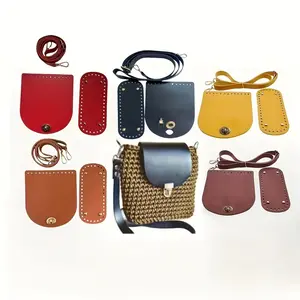 3pcs DIY Knitted Bag Accessories: PU Base Plate + Bag Cover + Adjustable Shoulder Strap For Handicraft Enthusiasts to Make at Home Handcraft