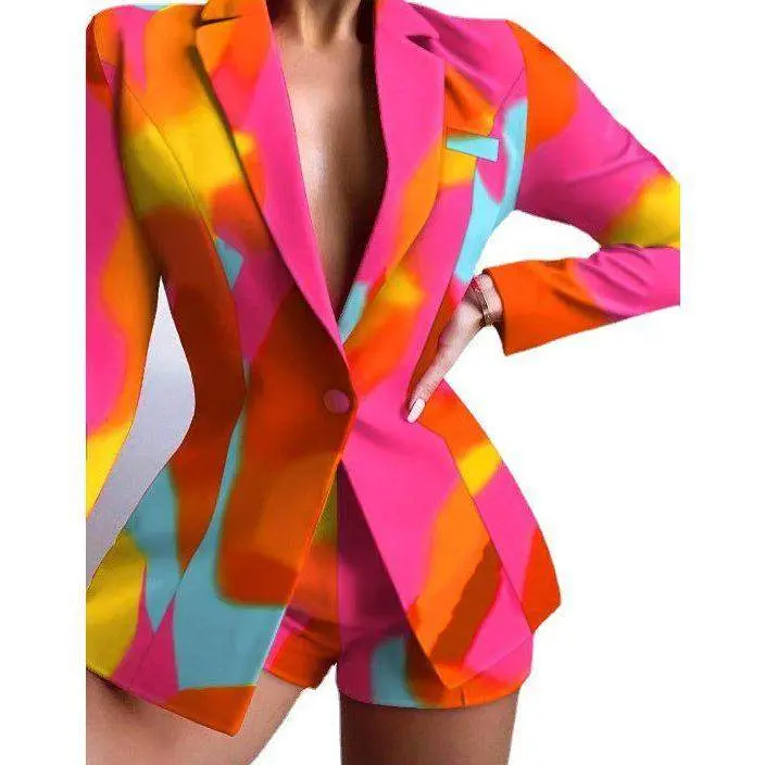 Selena -  Two-Piece Office Fashions Blazer and Shorts Set