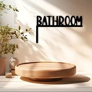 1 piece vintage bathroom sign metal wall decor - country style decoration, powder-coated iron holiday decoration suitable for Thanksgiving, Halloween and Christmas, perfect gift for farmhouse lovers, Bathroom Decorations