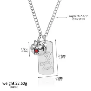 2Pcs/Set Game Love and Deepspace Caleb Necklace Keychain Creative Summer Day Apple Square Clavicle Bag Charms Women Pendant