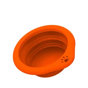 5-piece set pet supplies round silicone folding bowl pet specific outdoor portable dog basin, feeding and drinking water cat bowl, dog bowl