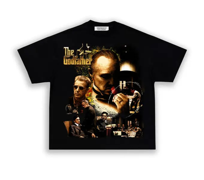 The Godfather Movie Poster T-Shirt, Classic Mafia Film Fan Gift, Fashion Cotton, Full Colors, Full Sizes, For Men, For Women