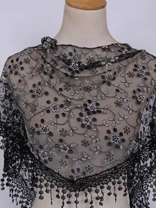 Fashionable Women's Lace Shawl Triangle Scarf, Openwork Embroidery Headband, Stylish Accessory, Essential for Daily Outing, Perfect Gift