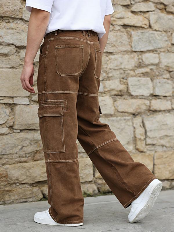 Trendy Functional Style Wide-Leg Pants, American Retro Pocket Cargo Pants for Versatile, Chic and Comfortable Casual Wear Trendy Functional Style Wide-Leg Pants, American Retro Pocket Cargo Pants for Versatile, Chic and Comfortable Casual Wear