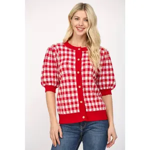 Love Me Always Gingham Cardigan
