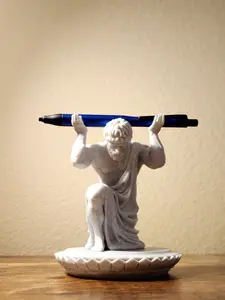 Atlas Pen Holder – 3D Printed Desk Organizer Statue