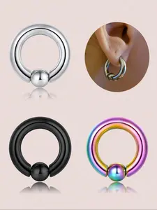 Stainless Steel Nose Ring, Nose Septum Ring, Ear Bone Stud, Multifunctional Body Piercing Jewelry for Men and Women, Fashion Accessories for Daily Wear