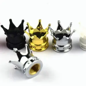 4PCS Car Universal Crown Valve Caps Dustproof Waterproof Wheel Valve Cover Air Car Motorcycle Tyre Rim Cap Car Trim Valve Cap Car Parts Auto Parts