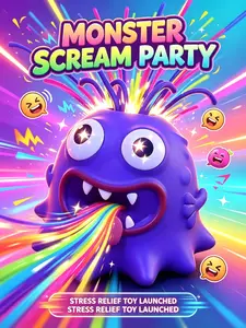 Light-Reactive Hair-Pulling Monster - Yells, Produces Sound Effects for Stress Relief & Emotional Venting (Unique Novelty Stress Relief Toy for Hobbies)