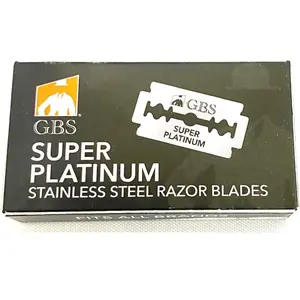 GBS 100 Platinum Ultra Sharp Double Edge Safety Razor Beard Shaving Blades 2 sided Barber Razor Blades