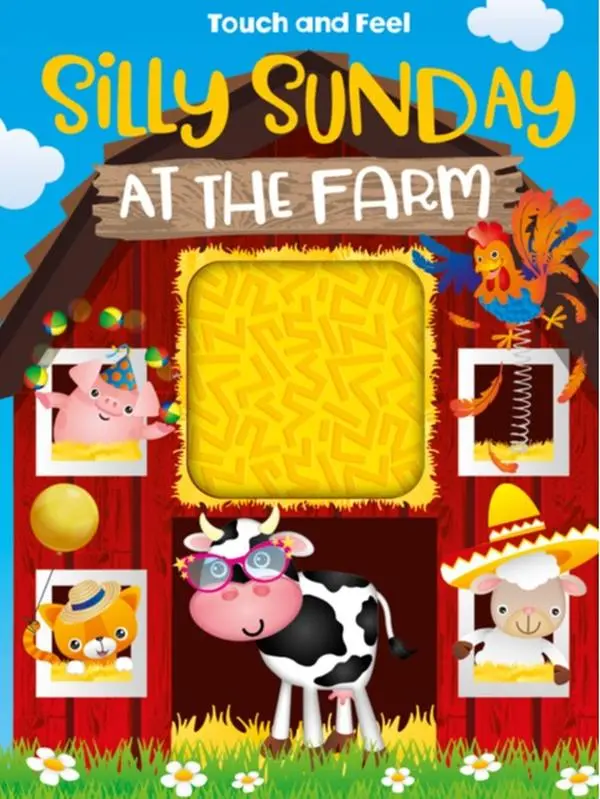 "Silly Sunday at the Farm" English Touch-and-Feel Textured Board Book for Texture-Loving Children - Safe Materials, Early Learning, Tactile Experiences, 10-Page Fun Learning, 6.25x8.25in, Bedtime Stories, Interactive Development, Board Books, Children Who
