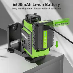Huepar 703CG 12 Lines Laser Level with Triopd &receiver Self-levelingCross Line Laser 3D Green Laser Level with Pulse Mode Alignment Laser Tool