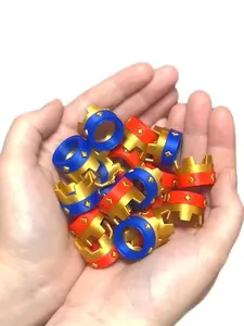 5pcs 3D printing Crown DIY Desk Decorations, Home Decor Ornament, Crown Rings, Funny Red and Blue Gold Crowns For Desktop Display, Idea Gifts for Family, Friends