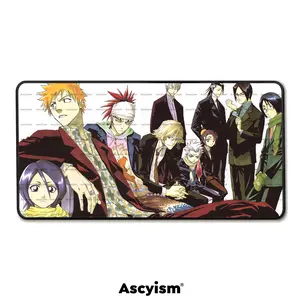 Ichigo Kurosaki Squad Bleach Large Anime Mouse Pad, Non-slip Rubber Base Stitched Edge Desk Pad for Desk Laptop Desktop, Anime Accessories Merch Gift.