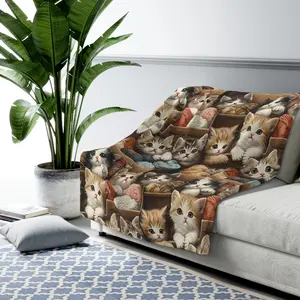 Cute Cat Blanket Cat lover Sherpa Fleece Blanket