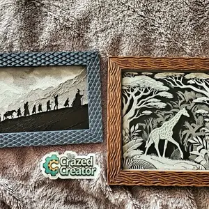 HueForge 3D Printed Framed Giraffe Image, 3D Printing Supply for Office & Computer Equipment Use