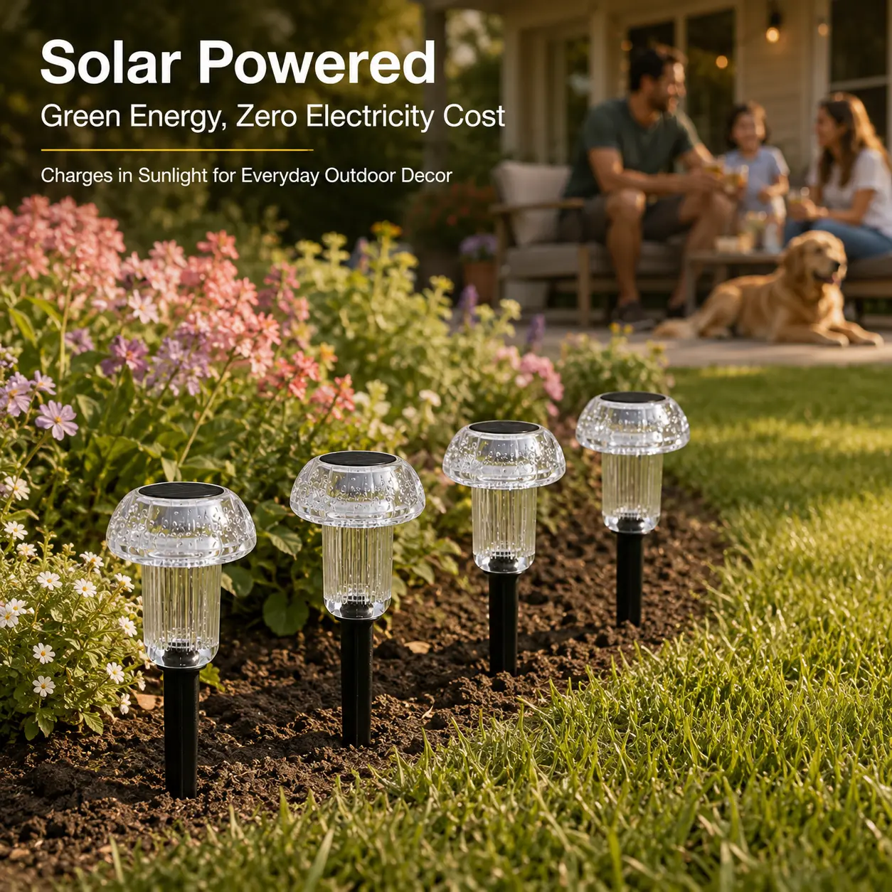 【ROOMART】Solar Outdoor Assorted Colors Garden Lights - Built-in Batteries & Cells, IP55 Water Resistant, Auto On/Off, Plug-and-Play for Courtyards, Holiday Decorations, Solar Outdoor Lights