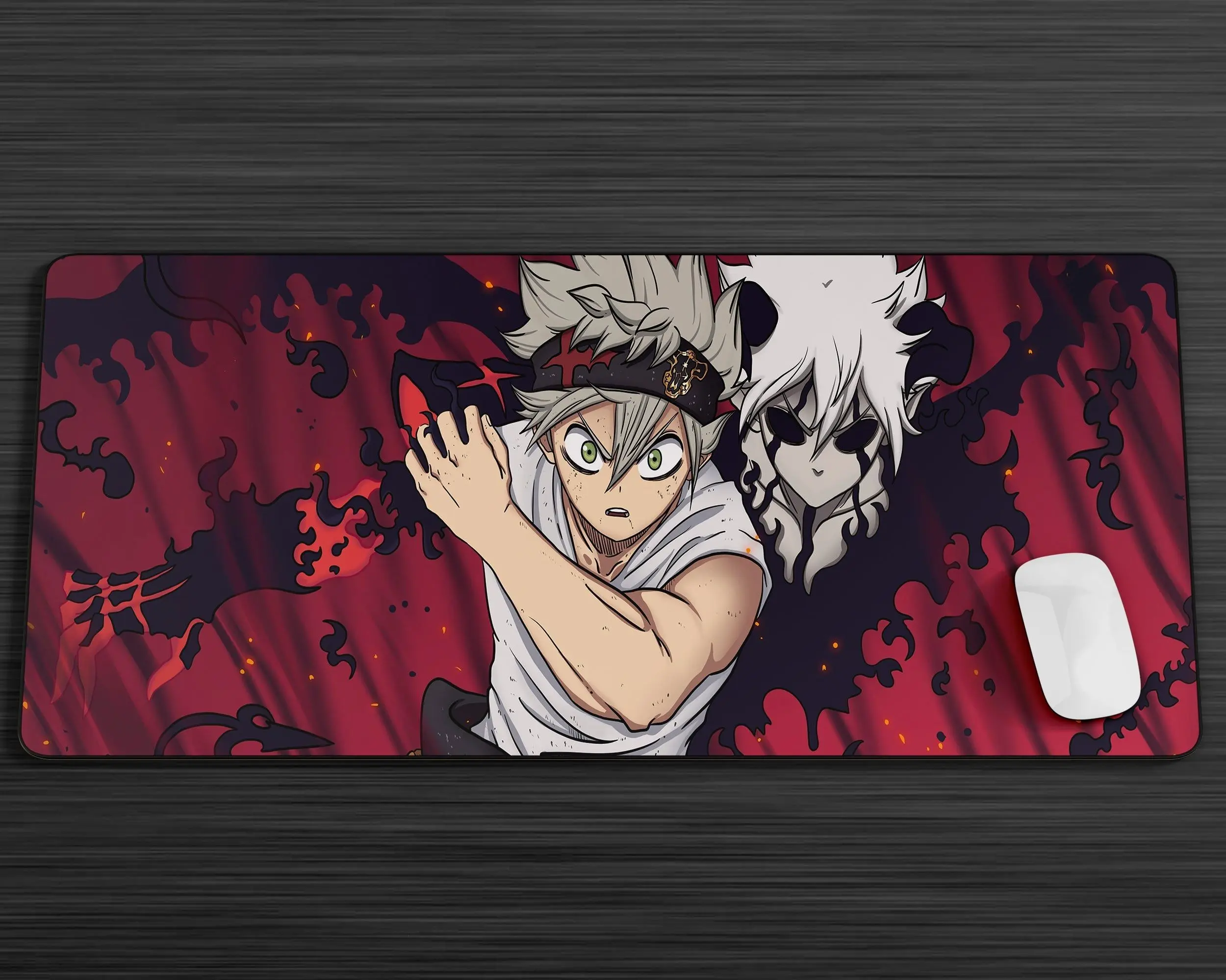 Black Clover Asta Red Mouse Pad | Anime Mouse Pad Store