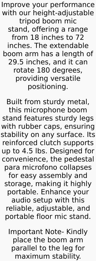 5 Core Tripod Mic Stand Floor Adjustable 18 to 72 Inches Sturdy Boom Arm Holder Microphone Stands Pedestal Para Microfono for Singing MS 080 WH