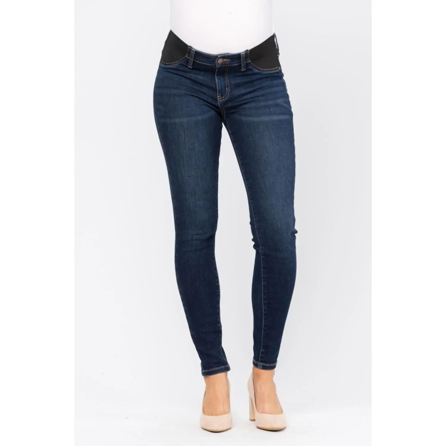 Judy Blue Bloom Maternity Destroyed Skinny Denim Mid Rise 9801, Maternity Clothing
