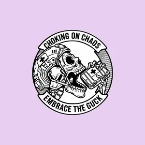 Choking on Chaos Embrace the Guck Sticker, Skull Medic Humor Decal, Tactical Sticker Waterproof Vinyl for Laptop, Bottle