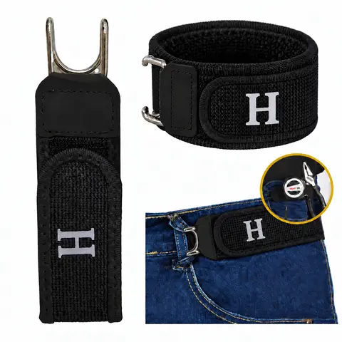 2026 Unisex Tactical Metal Hook Elastic Waist Belt - Invisible Buckle, Low Profile, Soft Adjustable Side, Durable Hardware, Custom-Fit, All Seasons, Casual Pants Accessory, Clip-On Buckle-Free Men's Fashion Belt, Elastic Waist Belts