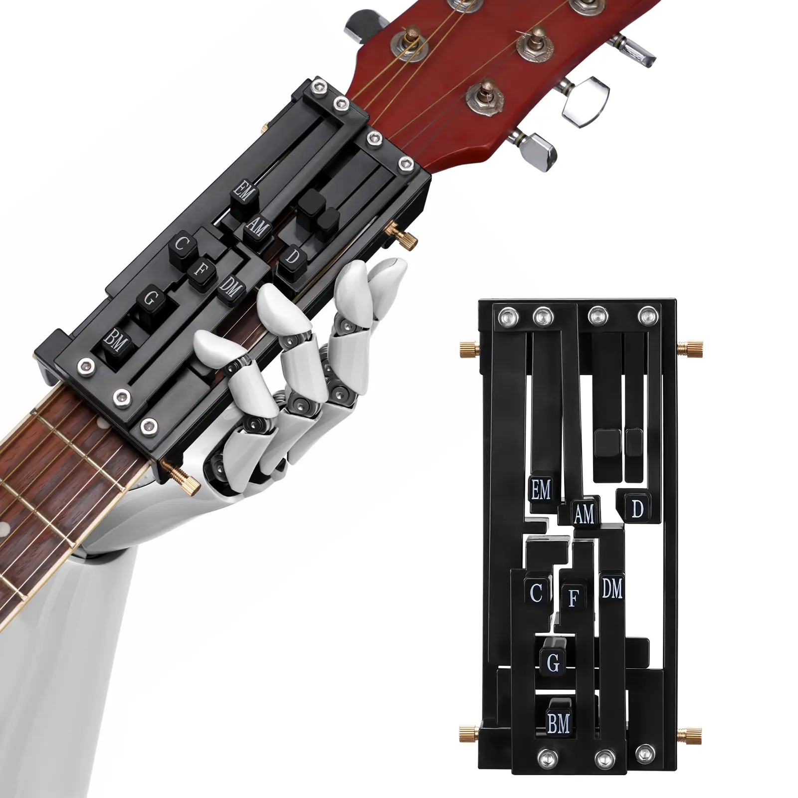 Pogolab Guitar Chord Presser, Guitar Chord Helper, Guitar Chord Trainer for Beginners, Guitar Learning Tools Accessories, Guitar Aid Chords Trainer, Universal Fit for 36/41 Inch Acoustic Guitars