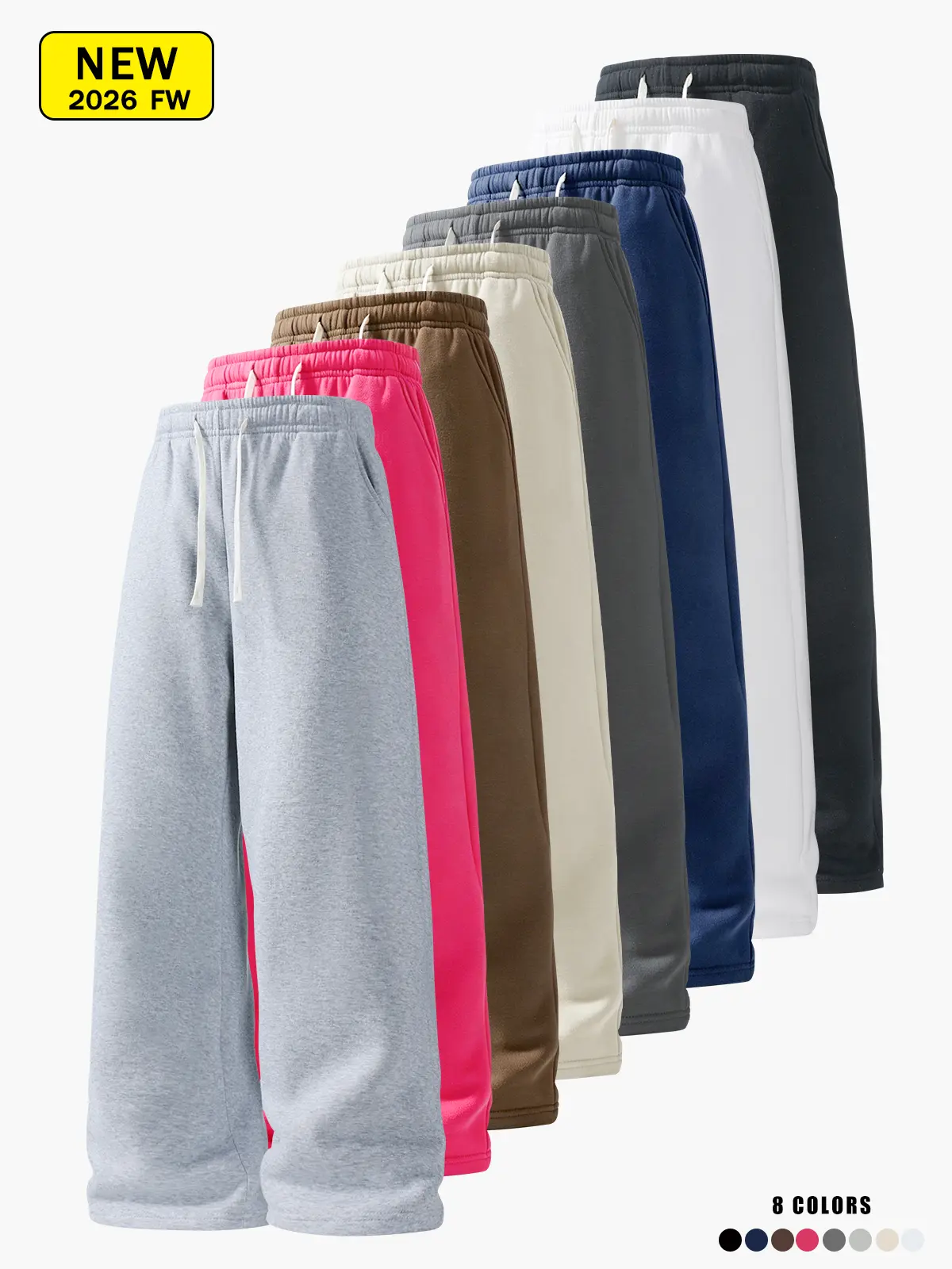 Men’s spring/autumn casual knit long pants, loose straight fit, simple versatile sweatpants suitable for jogging, fitness, and other outdoor activities.