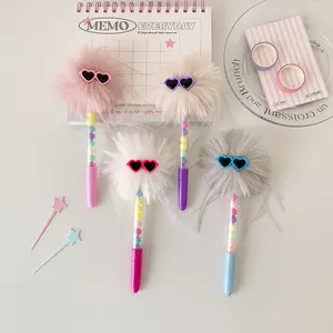 New Cartoon Funny Eyeglass Ball Pen, Creative Writing Rollerball Pen, Girl's Diary Pen, Kids Gift Pen, Perfect for Couples, Friends, Holidays