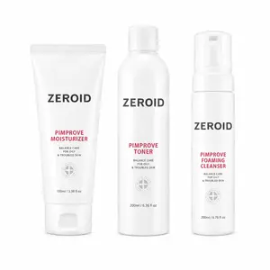ZEROID | Pimprove Clear Skin Kit | Foaming Cleanser | Facial Toner | Moisturizer | Cleanser, Toner & Cream for Sensitive and Oily Skin | 6.76 fl oz (200ml) + 6.76 fl oz (200ml) + 3.38 fl oz (100ml)