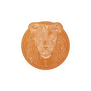 Leo Mystic Lion Kiss-Cut Vinyl Sticker, Zodiac Decal